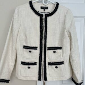 Talbots Women's Ivory Blazer with Black Accents